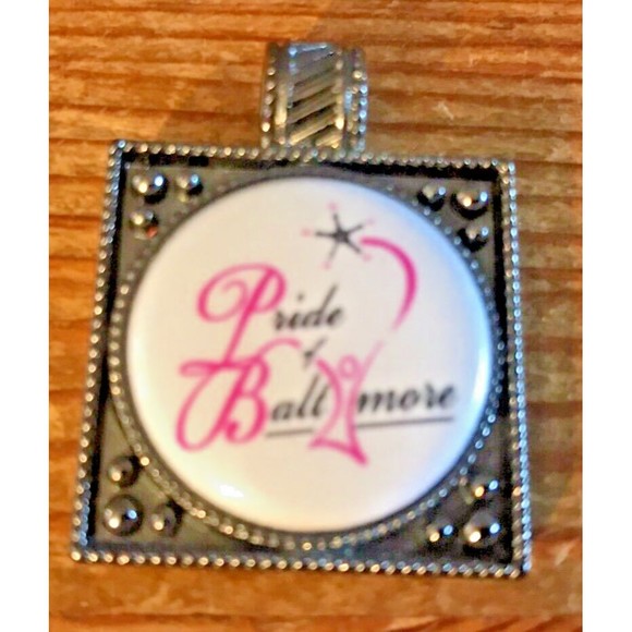 Magnabilities Silver Square Pendant Setting Pride Of Baltimore Magnetic Insert - Picture 1 of 4